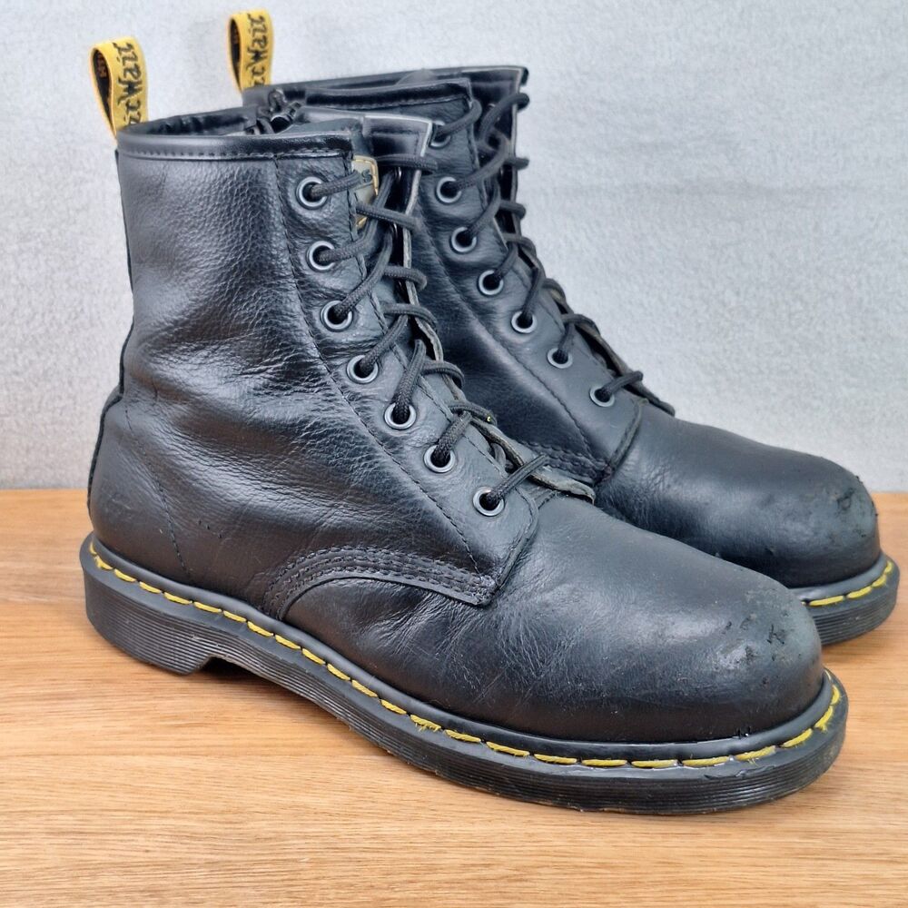 Dr. Martens Zip Women's 8 EU 39 Steel Toe Safety Boots Black Leather Work Combat
